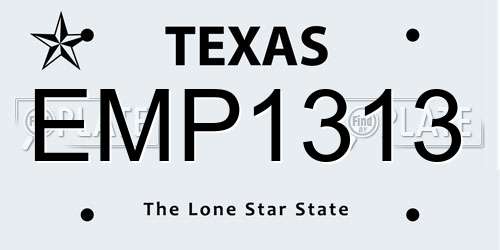EMP1313 Texas License Plate