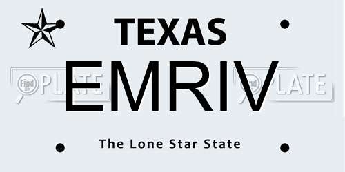 EMRIV Texas License Plate