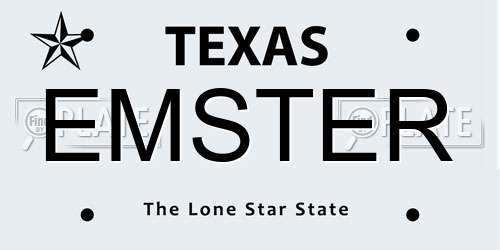 EMSTER Texas License Plate