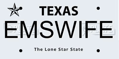 EMSWIFE Texas License Plate