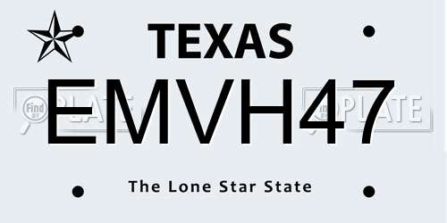 EMVH47 Texas License Plate