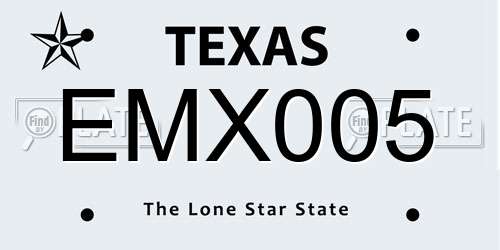 EMX005 Texas License Plate