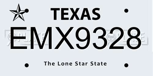 EMX9328 Texas License Plate