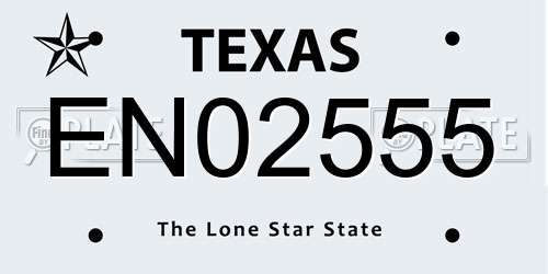 EN02555 Texas License Plate