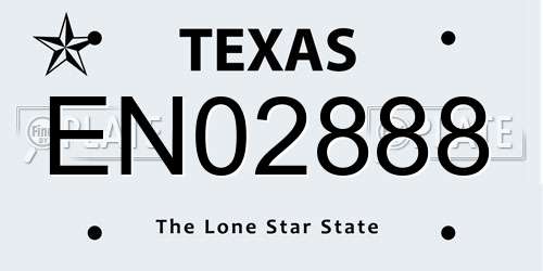 EN02888 Texas License Plate