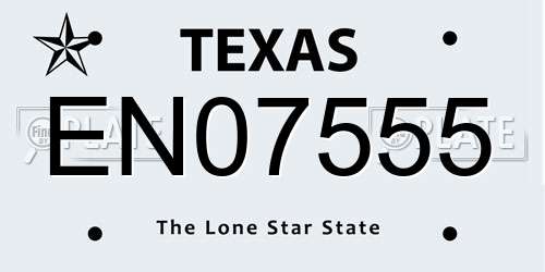 EN07555 Texas License Plate