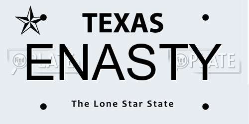 ENASTY Texas License Plate