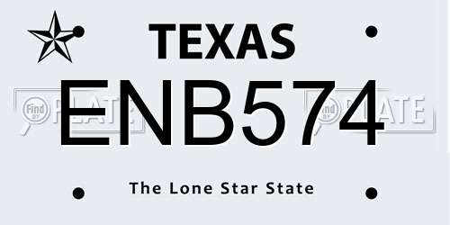 ENB574 Texas License Plate