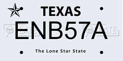 ENB57A Texas License Plate