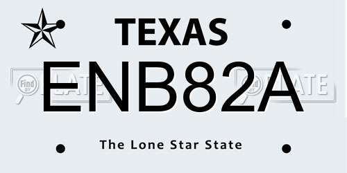 ENB82A Texas License Plate