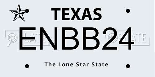 ENBB24 Texas License Plate