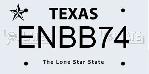 ENBB74 Texas License Plate