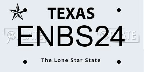 ENBS24 Texas License Plate