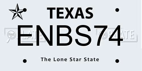 ENBS74 Texas License Plate