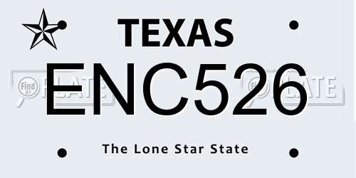 ENC526 Texas License Plate