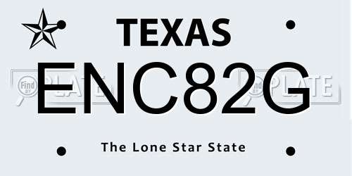 ENC82G Texas License Plate