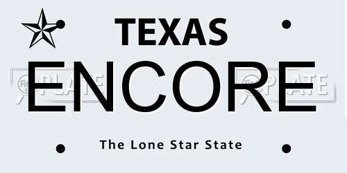 ENCORE Texas License Plate