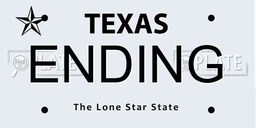ENDING Texas License Plate