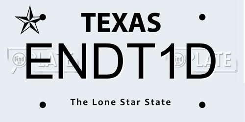 ENDT1D Texas License Plate