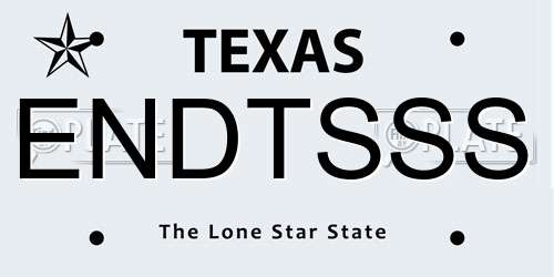 ENDTSSS Texas License Plate