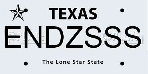 ENDZSSS Texas License Plate