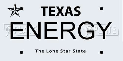 ENERGY Texas License Plate