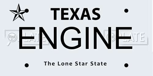 ENGINE Texas License Plate