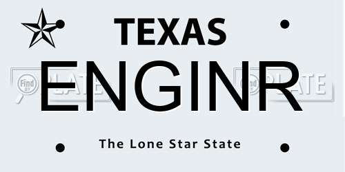 ENGINR Texas License Plate