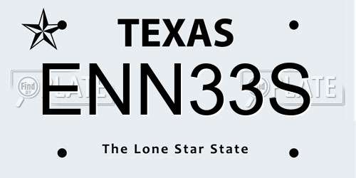 ENN33S Texas License Plate