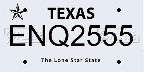 ENQ2555 Texas License Plate