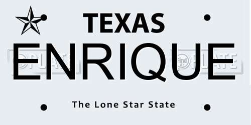 ENRIQUE Texas License Plate