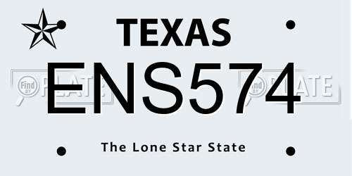 ENS574 Texas License Plate