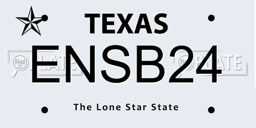 ENSB24 Texas License Plate