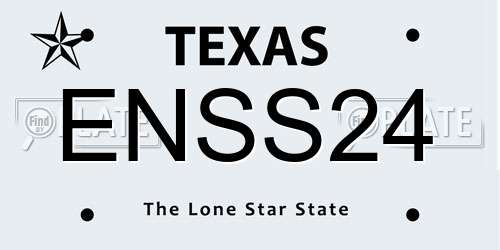 ENSS24 Texas License Plate