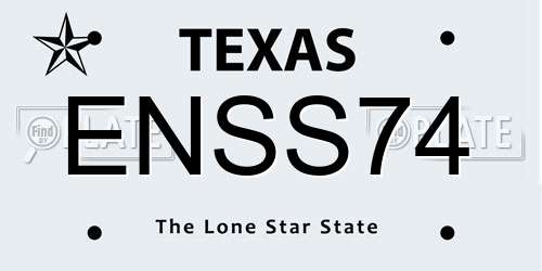 ENSS74 Texas License Plate