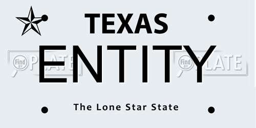 ENTITY Texas License Plate