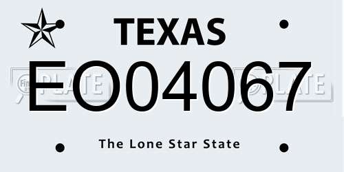 EO04067 Texas License Plate