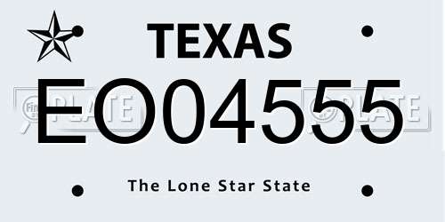 EO04555 Texas License Plate