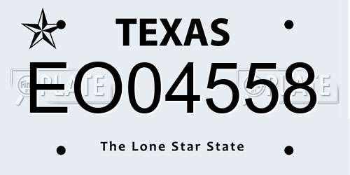 EO04558 Texas License Plate
