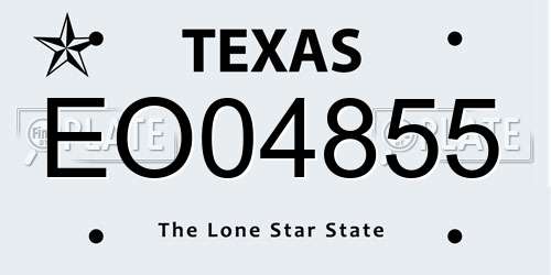 EO04855 Texas License Plate