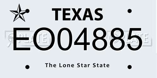 EO04885 Texas License Plate