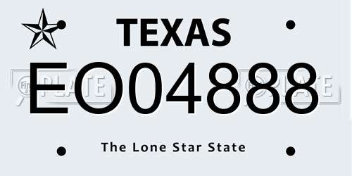 EO04888 Texas License Plate
