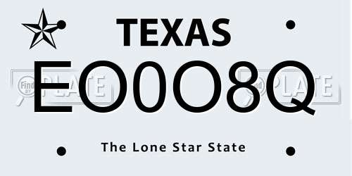 EO0O8Q Texas License Plate