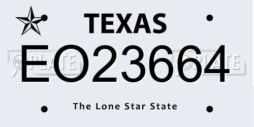 EO23664 Texas License Plate