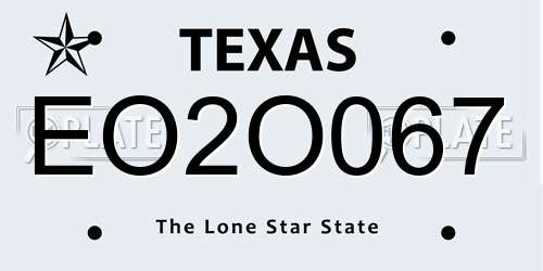 EO2O067 Texas License Plate