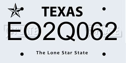 EO2Q062 Texas License Plate