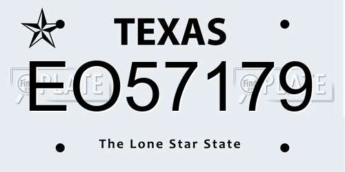 EO57179 Texas License Plate