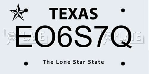 EO6S7Q Texas License Plate