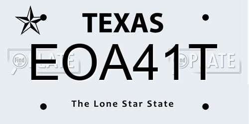 EOA41T Texas License Plate