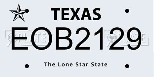 EOB2129 Texas License Plate